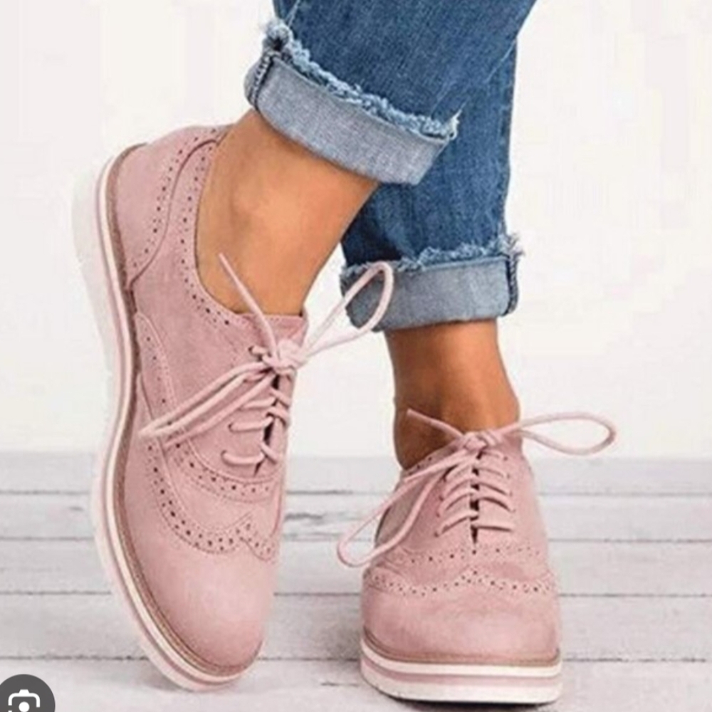 Women's Mauve Suede Oxford Shoes